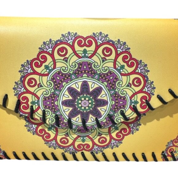 Mandala Clutch Vibrant Yellow Red Purple Green Pink - Picture 11 of 11